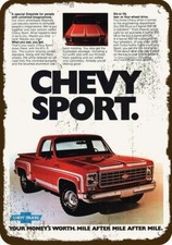1976 CHEVY SPORT STEPSIDE Pickup Truck VintageLook DECORATIVE REPLICA METAL SIGN picture