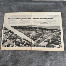 1972 GTE General Telephone 2-Page Telecom Construction Aerial View Print Ad picture