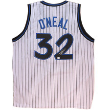 Shaquille O'Neal Autographed Orlando (White Pinstripe #32) Custom Jersey - Becke picture