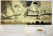 Celanese Chemicals Vintage 1950s Ad Fire Resistant Fluids Industrial Safety picture