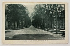 Vintage Postcard North Broad Street Norwich NY Tree-Lined Avenue Street Scene picture