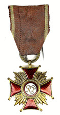 Original Poland Gold Cross of Merit Złoty Krzyż Zasługi Gilt Enamel Medal picture