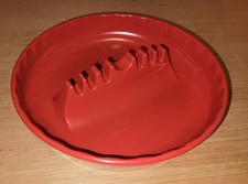 Vintage  Plastic Ashtray Vibrant Red Orange Made In UsA 1970s Large picture