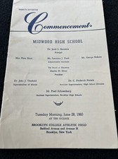 1960 Commencement Exercises Program MIDWOOD  High School Brooklyn, New York picture