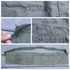Vietnam War US Cloth Bandolier for 5.56mm M193 7-Pocket 5.56 Bandolier & Pin picture