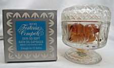 Vintage 1974 Avon Fostoria Compote Skin-So-Soft Bath Oil 7 Capsules Box picture
