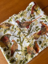 Vintage 60s Pheasant Table Runner MCM Handmade Moody  picture