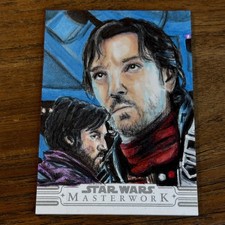 Cassian Andor 2025 Topps Star Wars Masterwork SKETCH 1/1 Card Michael W. Foreman picture