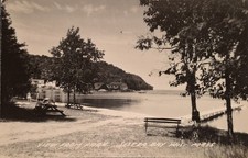 RPPC Sister Bay Wisconsin Real Photo View From Park 1950 Postcard To Van Wert Oh picture