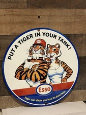 Hi Gloss Put Esso Tiger In Tank Gasoline Vintage  Style Metal Sign picture