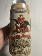 Vintage 1985 Budweiser History of Brewing Series #2 Beer Stein Pewter Lid picture