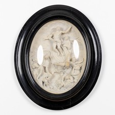 Antique 19thc meerschaum Resurrection of Christ  plaque religious picture