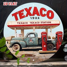 1pc Retro Texaco Gas Station Vintage Truck Aluminum Tin Metal Signs - 7.87