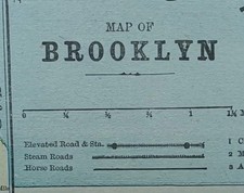 Vintage 1891 BROOKLYN NEW YORK Map 13