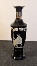 VTG 1950s Jim Beam Black & White Glass Decanter Greek / Roman Emperor 1958  picture