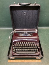 Vintage 1930s LC Smith & Corona Sterling Portable Typewriter Burgundy ~ Tested picture