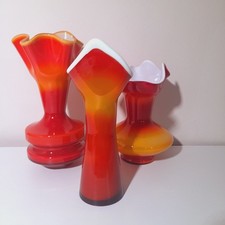 Yugoslavian Dragan Drobnjak Hand Blown Glass Vases, Midcentury Modern Fazzoletto picture