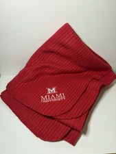 NEW Miami University Oxford Ohio Redhawks Red Fleece Blanket 50” x 60” Tailgate picture