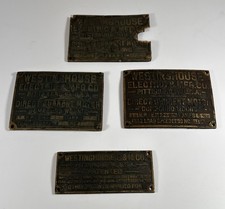 SET OF 4 Westinghouse Machine Co. Direct Current Motor Tag Plate Pittsburg PA picture