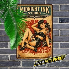 Tattoo Parlor Retro Metal Tin Sign Room Home Wall Art Plaque 8x12 picture
