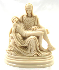 The Pieta Jesus Virgin Mary Resin Figurine A. Giannelli Signed Vintage picture