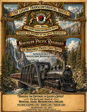 Northern Pacific Railway Steam Train Poster Vintage Style Railroad Art 11 x 17 picture