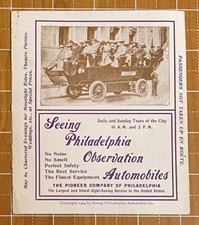SEEING PHILADELPHIA OBSERVATION AUTOMOBILES 1904~Tour Philadelphia PA In Autobus picture