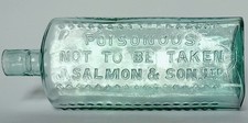 Extremely rare named Salmon & Son patent poison bottle picture