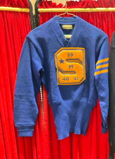 Vtg 1930s 40s WOOL Varsity LETTERMAN SWEATER PULLOVER picture
