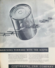 1934 Continental Can Company Print Ad  Biplanes New Factories in the South picture