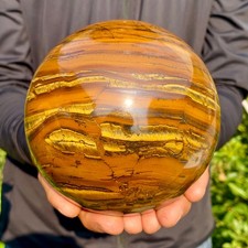 4.98LB Large Natural Tiger Eye Stone Crystal Ball Quartz Healing Sphere Décor picture