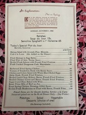 1944 WW2 Wartime Ration Restaurant Menu Unknown Location Dinner 10-1-44 picture