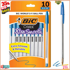Pack of 10 Ballpoint Pen - Blue Ink Ball Point Pens for Office Writing School picture