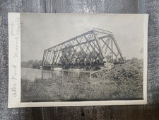 Vintage RPPC Postcard Allen Pond Maine Jane Wright Pratt Through Truss Bridge picture