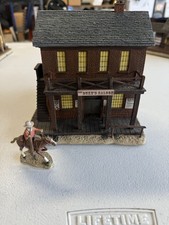 RARE Hawthorne Village John Wayne The Duke’s Saloon Western Village + Figure picture