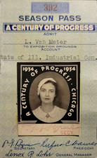 Chicago Illinois 1934 Worlds Fair Century Of Progress Pass Woman Vintage Photo picture