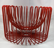 Vintage Ikea Trådig Fruit Basket – Ehlen Johansson Red Wire Bowl 1990s picture