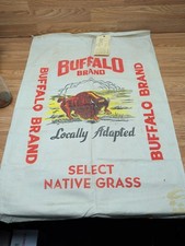 RARE LARGE Vintage Buffalo Brand Select Native Grass Burlap Bag 39 X 25 picture