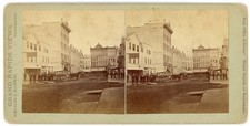 MICHIGAN STEREOVIEW - Grand Rapids - Street Scene w/ Omnibus Coach - SC Baldwin picture