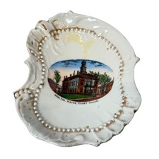 HOULTON MAINE ME Antique Souvenir COURT HOUSE TRINKET DISH PLATE ASHTRAY picture