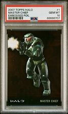 2007 TOPPS HALO MASTER CHIEF EMBOSSED FOIL CARD #1 PSA GEM MT 10 picture