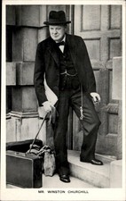 Winston Churchill Historical Event c1940s-50s Real Photo Vintage Postcard picture