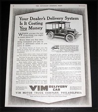 1917 OLD MAGAZINE PRINT AD, VIM DELIVERY CAR, 22,000 VIM TRUCKS ARE NOW IN USE picture