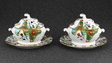 Antique c.1810 Coalport Porcelain Pair of Chinoiserie Sauce Tureens picture