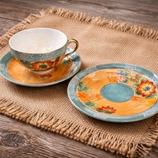 VTG Tashiro Shoten Lusterware Tea Cup Set 1 Cup Saucer Plate 1920-1930's Japan picture