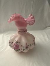 Fenton Glass Rosalene Melon Vase “French Rose” Limited Edition Rare Excellent picture