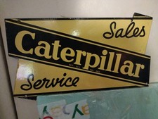 RARE CATERPILLAR SALES SERVICE DEALER PORCELAIN METAL SIGN D9 DOZER CONSTRUCTION picture