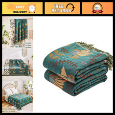 XIBLC Boho Throw Blanket, 100% Cotton Ultra Soft Luxury Throw Rustic Quilt, 50