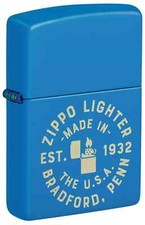 Zippo Seal Design Sky Blue Matte 46173 picture