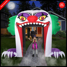 10FT Halloween Inflatable Clown Archway Scary Blow Up Yard Lawn Decor picture